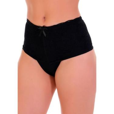 Imagem de Calcinha Cós Alto Renda Cinta Modeladora Rendada Algodão - All Fri, GG