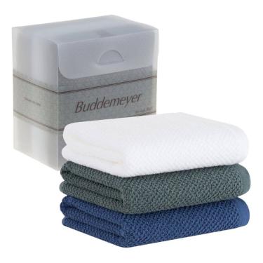 Imagem de Jogo Gourmet Pano De Copa Buddemeyer 3pçs Branco/Verde/Azul