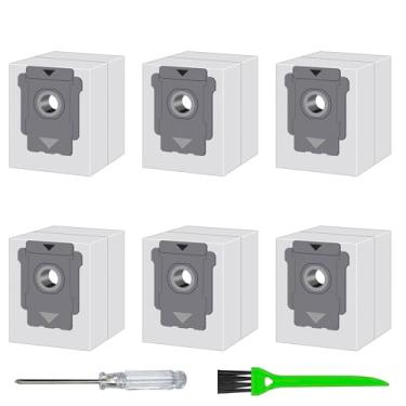 Imagem de Pacote com 6 sacos de vácuo, sacos de eliminação de sujeira compatíveis com iRobot Roomba i & s & j Series, substituição para i3+, i4+, i5+, i6+, J6, i7+(7550) j7, j7+i8+, s9+, I & S & J Series sacos