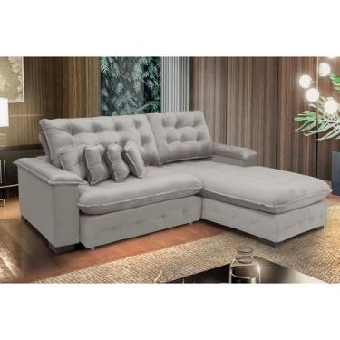 Imagem de Sofá Berlin 2.65x1.70m com Chaise Super Pillow Top - Avelã - Sofistica