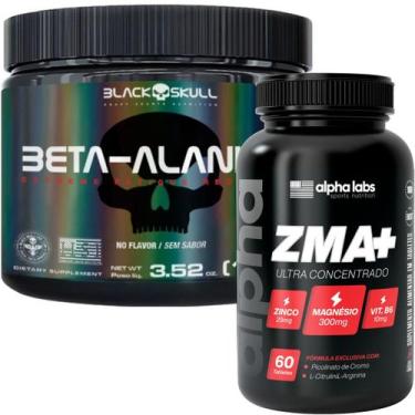 Imagem de Combo Multi Zma Alpha Labs 60 tabs + Beta Alanina Black Skull 100g