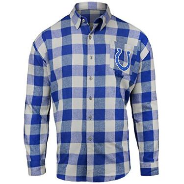 Imagem de FOCO NCAA Indianapolis Colts Camisa de flanela grande xadrez - masculina grande