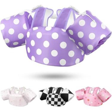 Imagem de Vvinca Colete de natação infantil para crianças de 12,7 a 29,9 kg, boias flutuantes infantis de 13,6 a 22,7 kg para meninas e meninos de 2 a 6 anos com boias destacáveis, boias elegantes para piscina