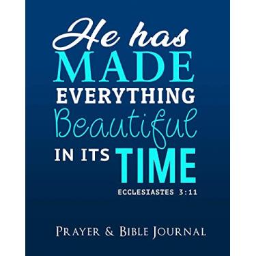 Imagem de Prayer and Bible Journal: 100 page, 8x10 size prayer and bible study journal, space for prayer requests, sermon tracker, prayer cards, hymn study, scriptures and personal reflections