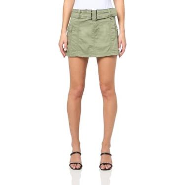 Imagem de YMI Jeans Minissaia cargo feminina com cinto, Chá Verde, 3 Short