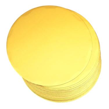 Imagem de qiqee Tábuas de bolo douradas de 23 cm, redondo, 40 unidades, círculos, base redonda, prato de papelão de grau alimentício (mais fino, mas mais forte)
