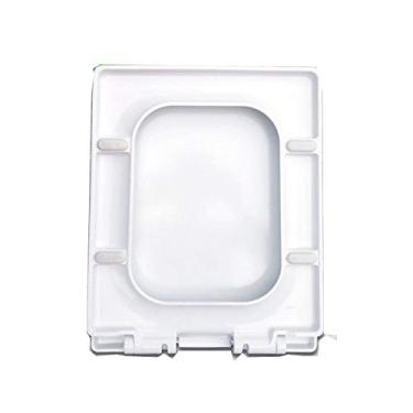 Imagem de Assento de vaso sanitário universal grosso quadrado lento tampa de vaso sanitário bomba placa de vaso sanitário