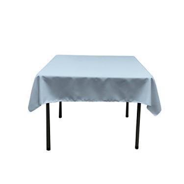 Imagem de LinenTablecloth Toalha de mesa quadrada de poliéster de 137 cm azul bebê