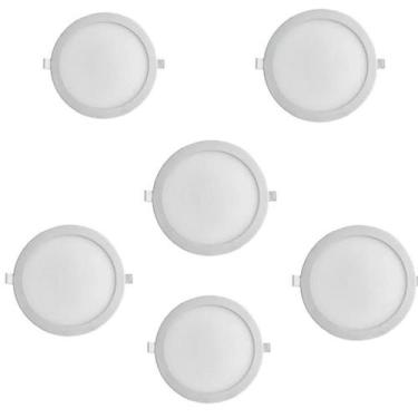 Imagem de kit 6 Luminária Led Painel/plafon Slim Embutir 24W BIV 4000K Redondo -