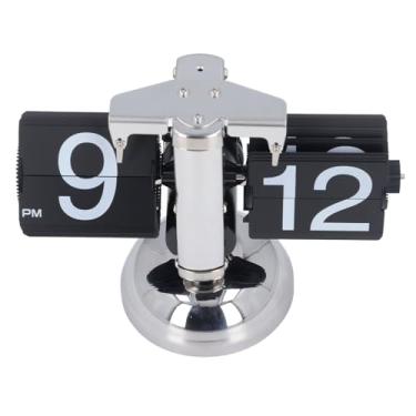 Imagem de Relógio Retro Digital Flip Down, Relógio Operado por Engrenagem Interna Alimentado por Bateria, Relógio Digital Flip, Relógio Mecânico, para Decoração de Casa e Escritório (Preto)