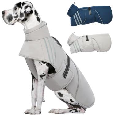 Imagem de Casaco quente para cães, refletor ajustável, casaco de inverno com gola rolê, colete de lã espesso para cães, impermeável, à prova de vento, para clima frio com fivela para cachorros, pequenos, médios