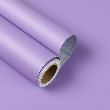 Imagem de Yenhome Papel de parede roxo para quarto 43 x 38 cm, papel de contato roxo para armários e gavetas, papel de parede autoadesivo roxo para papel de parede removível para locatários de sala de aula