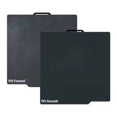 Imagem de GOMENL Placa De Construção Pei Lisa Preta Dupla Face + Pei Texturizada Preta, Placa De Construção Pei 257X257Mm Para Impressora 3D Bambu Lab P1P/P1S /X1/X1C/A1, Plataforma Removível De Aço Com Mola