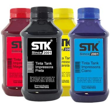 Imagem de Kit 4 Tinta Pigmentada Stkink Compatível para Impressora Gx4010 Gx5010 Gx7010 1 Litro