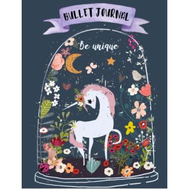 Imagem de Bullet Journal: A4 - Licorne - 160 pages - couverture souple "glossy" - Pointillés - Dot point, bullet journal, dot grid, planner, planning, organizer, journal, Licornes, Bujo