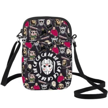 Imagem de BWWKTOP Máscara de terror bolsa transversal Slasher Fans Gift Killer bolsa alça ajustável Machete Killer​ Merch, Jason-xk B