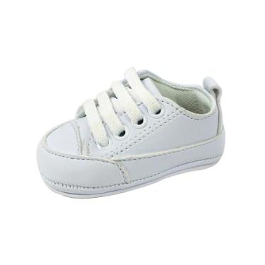 Imagem de Sapatinhos Bebê-Tenis recém-nascido primeiros passos, forrado com tecido espumado 14ao20 baby 1001A (Branco Branco, BR, Bebê, Numérico, 18)