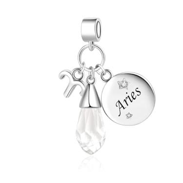 Imagem de MiiFort Pingentes brilhantes do signo do zodíaco para pulseiras Pandora Charms Moments, One Size, Cobre, Sem Pedra Preciosa