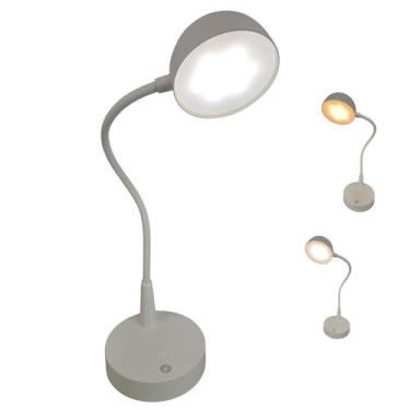 Imagem de Luminaria Abajur de Mesa LED 3 Tons Touch USB Bateria Recarregavel Fle