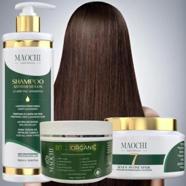 Imagem de Kit Alisamento Profissional Organic Botox 10em1 Redutor de Volume Sham