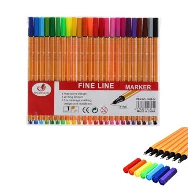Imagem de Caneta Hidrográfica Fineliner Com Ponta Fina 0.4mm 24 Unidades Cores Canetas Esferográfica Escrita