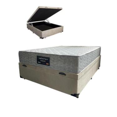 Imagem de Box baú e colchão de molas ensacadas 25cm, d33 casal newconfort - NEW 