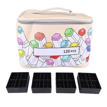 Imagem de Caso Marcador, 120 Slots Caso Lápis Grande Capacidade Com Zipper & Handle de Transporte, Pencil Pouch, Marcador Organizer Case para Dry Apagar Cor Paint Marker