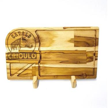 Imagem de Tábua de Carne para Churrasco Teca Cavalo Crioulo - LAZERBR