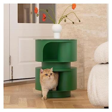 Imagem de Mesa de centro pequena, mesa de canto pequena com casa de gato, mesa lateral mesa de centro com cama de gato, condomínios para sala de estar, quarto, varanda, família e escritório, mesa de chá pequena