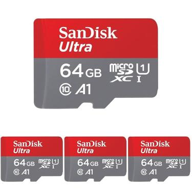 Imagem de Cartão de memória SanDisk Ultra microSDXC 64GB UHS-I C10 A1 - pacote com 4