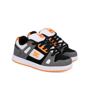 Imagem de DC Shoes Tênis de skate unissex infantil, Cinza/Preto/Laranja, 12 Little Kid