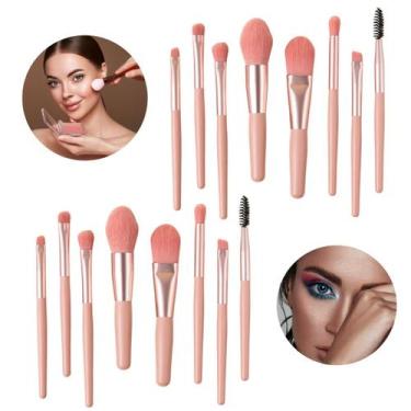 Imagem de 2 Kit Com 8 Peças De Pincéis De Maquiagem Cada Mini Para Necessaire - 