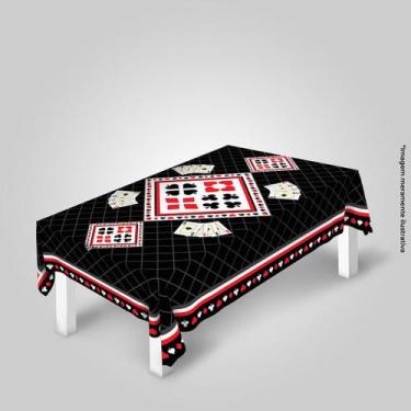 Imagem de Toalha de Mesa Retangular Poker - Baralho - PRESENTE-BRINDE, Preto