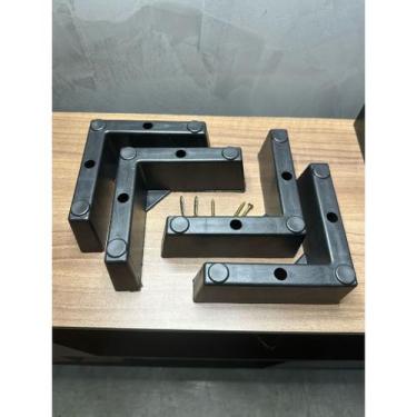 Imagem de Kit Pé Antiaderente Anti-risco Cantoneira L Plástico Para Sofá 4 und. 