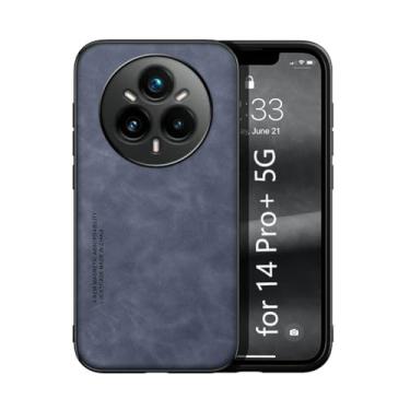 Imagem de Kepuch Silklike Capa para Realme 14 Pro+ 5G - Case Placa de Metal Embutida - Azul