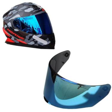Imagem de Viseira Capacete Norisk FF302 Azul Iridium (Polivisor)