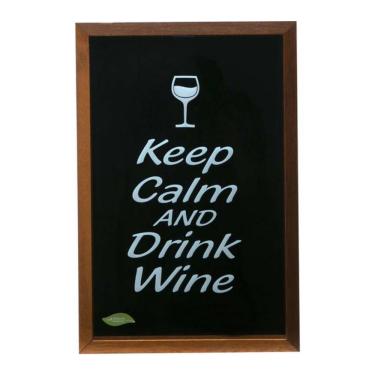 Imagem de Quadro Porta Rolhas Keep Calm And Drink Wine Woodart.