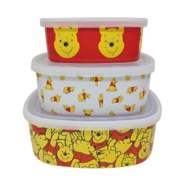 Imagem de Conjunto com 3 potes melamina quadrado disney pooh
