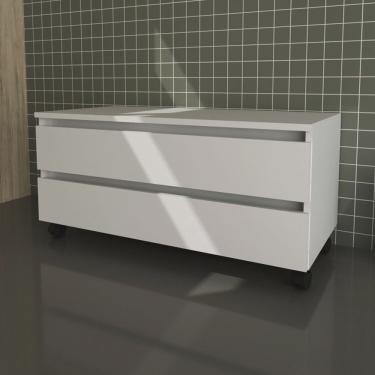 Imagem de Kit com 2 Gabinetes para Banheiro com Rodizios 80cm Branco