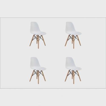 Imagem de Kit 4 Cadeiras Eiffel Pp Base Madeira Desmontada