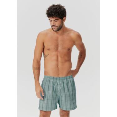 Imagem de Cueca Samba Canção Xadrez - Hering, G, Verde