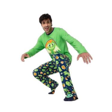 Imagem de Pijama Manga Longa Algodão Masculino Dragão Camping - Puket, GG