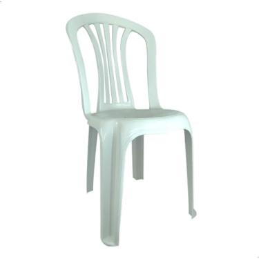Imagem de Cadeira Plástica Formosa Listrada Reforçada Branca Escritex - Conforto, Resistência e Estilo