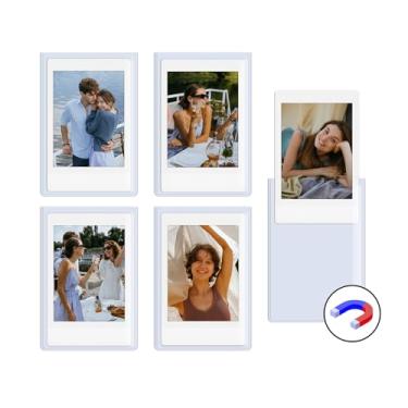 Imagem de HIYQIN Pacote com 10 molduras magnéticas para fotos Instax Mini, 2 x 3 molduras magnéticas para geladeira para Fujifilm Instax Mini LiPlay 12 11 9 8 99 70 50 40 SE EVO - Branco
