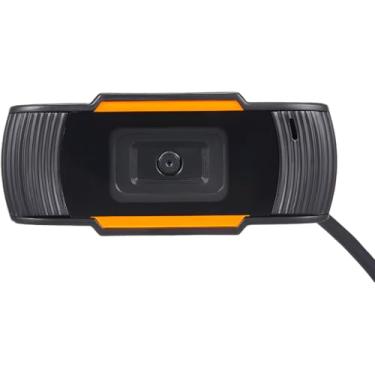 Imagem de Webcam Full HD com Microfone Integrado, 1280x720p, 30FPS, USB 2.0, Preta e Laranja