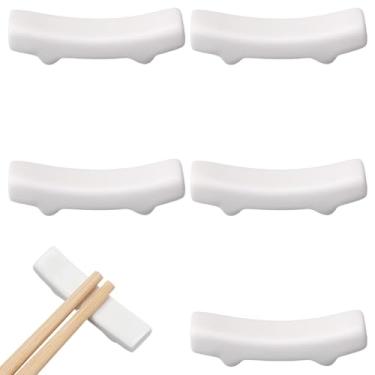 Imagem de CRASPIRE 6 peças de suportes de pauzinhos de cerâmica branca descanso de pauzinhos chineses suporte de caligrafia utensílio de descanso de talheres para decoração de mesa de jantar de casamento colher