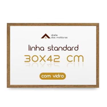 Imagem de Moldura Quadro A3 30x42 para Decoração Parede com Vidro (Cru)