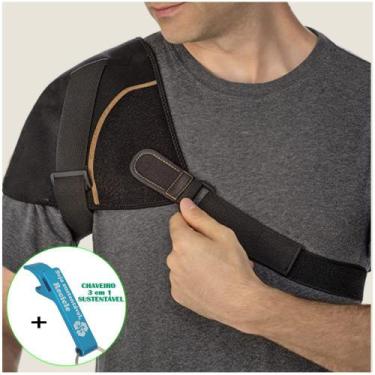 Imagem de Suporte de Ombro Ajustável Neoprene Ombreira Órtese + Chaveiro CBRN178