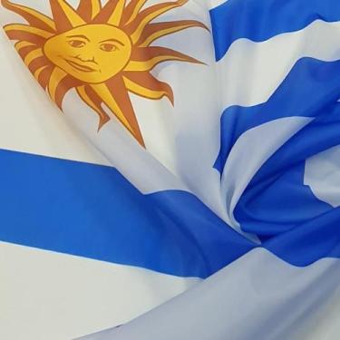 Imagem de Bandeira do Uruguai 1,50x0,90mt 100% poliéster Países show - WCAN