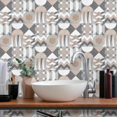 Imagem de Adesivo de Azulejo Hidráulico Brown 270 - Inove Papéis de Parede